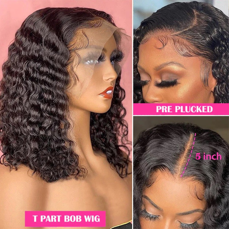 Short Bob Curly 13x4 Transparent