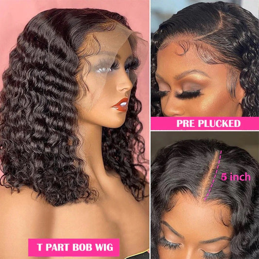 Short Bob Curly 13x4 Transparent