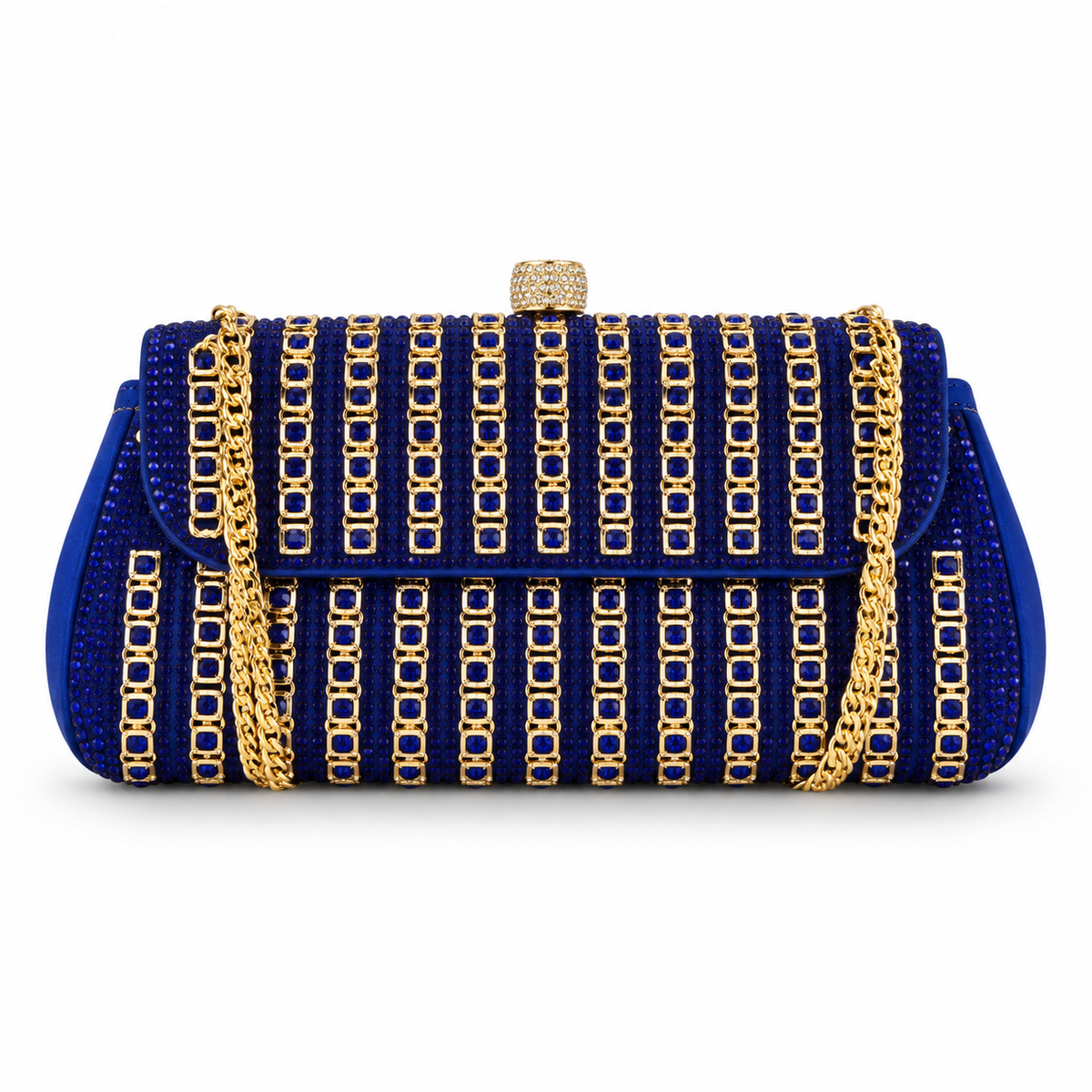 TSL Royal Blue and Gold Evening Bag