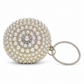 TSL Silver Crystal Ball Clutch