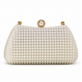 TSL Silver Pearl Evening Clutch