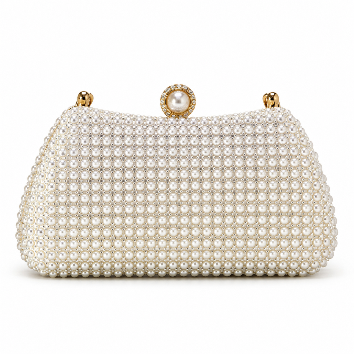 TSL Silver Pearl Evening Clutch