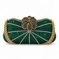 TSL Emerald Green Jeweled Evening Clutch
